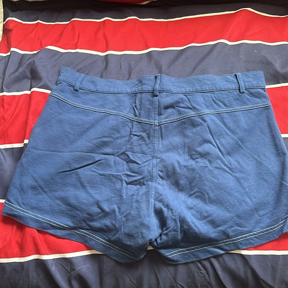 Andrew Christian Blue Athletic Shorts with Rainbow Accent - Picture 2 of 2